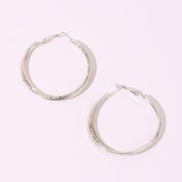 1 Pair Exaggerated Simple Style Circle Metal Rhodium Plated Earrings main image 4
