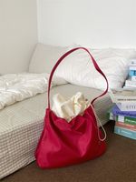 Women's Medium Nylon Solid Color Classic Style String Shoulder Bag sku image 1