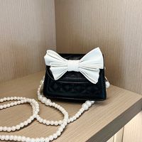 Women's Small Pu Leather Bow Knot Elegant Cute Flip Cover Shoulder Bag sku image 2
