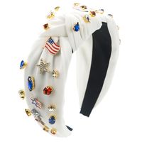 Women's Casual Simple Style National Flag Alloy Cloth Inlay Rhinestones Hair Band sku image 1