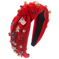 Women's Casual Simple Style National Flag Alloy Cloth Inlay Rhinestones Hair Band sku image 2