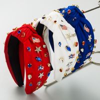 Women's Casual Simple Style National Flag Alloy Cloth Inlay Rhinestones Hair Band main image 1