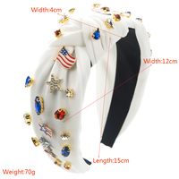 Women's Casual Simple Style National Flag Alloy Cloth Inlay Rhinestones Hair Band main image 2