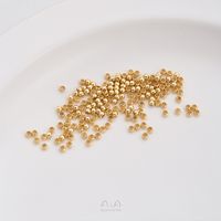 100 Pieces Diameter 1.5mm Diameter: 2.5mm Diameter 3mm Copper 14K Gold Plated Solid Color Polished Beads sku image 1