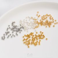 100 Pieces Diameter 1.5mm Diameter: 2.5mm Diameter 3mm Copper 14K Gold Plated Solid Color Polished Beads main image 5