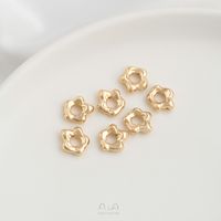 1 Piece 9 * 10mm Hole 3~3.9mm Copper 14K Gold Plated Flower Polished Spacer Bars main image 5