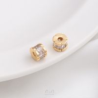 1 Piece 6.5.* 5mm 7 * 3mm 8 * 4mm Copper Zircon 14K Gold Plated Geometric Solid Color Polished Spacer Bars sku image 4
