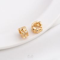 1 Piece 6.5.* 5mm 7 * 3mm 8 * 4mm Copper Zircon 14K Gold Plated Geometric Solid Color Polished Spacer Bars sku image 5