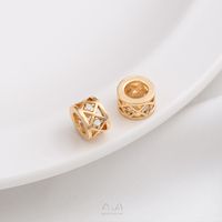 1 Piece 6.5.* 5mm 7 * 3mm 8 * 4mm Copper Zircon 14K Gold Plated Geometric Solid Color Polished Spacer Bars sku image 1