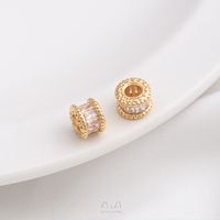 1 Piece 6.5.* 5mm 7 * 3mm 8 * 4mm Copper Zircon 14K Gold Plated Geometric Solid Color Polished Spacer Bars sku image 12