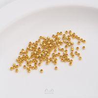 100 Pieces Diameter 1.5mm Diameter: 2.5mm Diameter 3mm Copper 14K Gold Plated Solid Color Polished Beads sku image 2