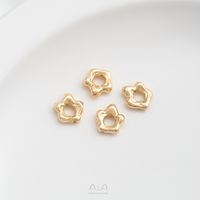 1 Piece 9 * 10mm Hole 3~3.9mm Copper 14K Gold Plated Flower Polished Spacer Bars main image 4