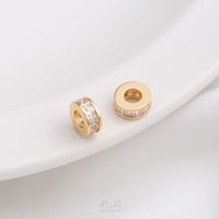 1 Piece 6.5.* 5mm 7 * 3mm 8 * 4mm Copper Zircon 14K Gold Plated Geometric Solid Color Polished Spacer Bars sku image 7
