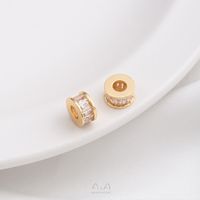 1 Piece 6.5.* 5mm 7 * 3mm 8 * 4mm Copper Zircon 14K Gold Plated Geometric Solid Color Polished Spacer Bars main image 3