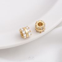 1 Piece 6.5.* 5mm 7 * 3mm 8 * 4mm Copper Zircon 14K Gold Plated Geometric Solid Color Polished Spacer Bars sku image 8