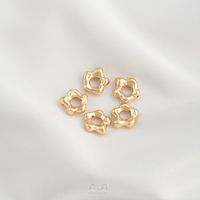 1 Piece 9 * 10mm Hole 3~3.9mm Copper 14K Gold Plated Flower Polished Spacer Bars main image 3