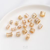 1 Piece 6.5.* 5mm 7 * 3mm 8 * 4mm Copper Zircon 14K Gold Plated Geometric Solid Color Polished Spacer Bars main image 4