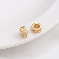 1 Piece 6.5.* 5mm 7 * 3mm 8 * 4mm Copper Zircon 14K Gold Plated Geometric Solid Color Polished Spacer Bars sku image 3