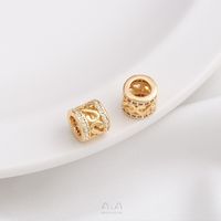 1 Piece 6.5.* 5mm 7 * 3mm 8 * 4mm Copper Zircon 14K Gold Plated Geometric Solid Color Polished Spacer Bars sku image 16