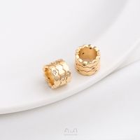 1 Piece 6.5.* 5mm 7 * 3mm 8 * 4mm Copper Zircon 14K Gold Plated Geometric Solid Color Polished Spacer Bars sku image 6