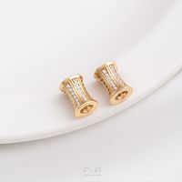 1 Piece 6.5.* 5mm 7 * 3mm 8 * 4mm Copper Zircon 14K Gold Plated Geometric Solid Color Polished Spacer Bars sku image 17