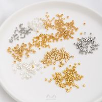 100 Pieces Diameter 1.5mm Diameter: 2.5mm Diameter 3mm Copper 14K Gold Plated Solid Color Polished Beads main image 2