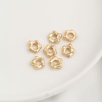 1 Piece 9 * 10mm Hole 3~3.9mm Copper 14K Gold Plated Flower Polished Spacer Bars main image 2