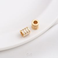 1 Piece 6.5.* 5mm 7 * 3mm 8 * 4mm Copper Zircon 14K Gold Plated Geometric Solid Color Polished Spacer Bars sku image 15