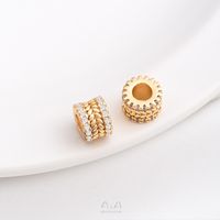 1 Piece 6.5.* 5mm 7 * 3mm 8 * 4mm Copper Zircon 14K Gold Plated Geometric Solid Color Polished Spacer Bars sku image 18