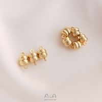 1 Set Diameter 6 Mm Alloy 14K Gold Plated Solid Color Polished Jewelry Buckle main image 6