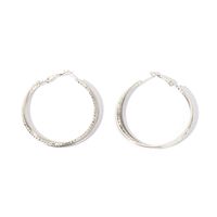 1 Pair Exaggerated Simple Style Circle Metal Rhodium Plated Earrings sku image 1