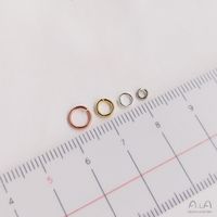 50 Pieces Diameter 3mm Diameter 4mm Diameter 5mm Copper 18K Gold Plated Circle Polished Broken Ring main image 3