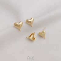 1 Pair 10 * 10mm Alloy 14K Gold Plated Heart Shape Earring Findings main image 5