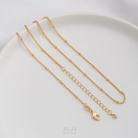 1 Piece 45+5cm Copper 14K Gold Plated Solid Color Polished Chain sku image 4