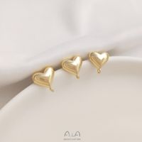1 Pair 10 * 10mm Alloy 14K Gold Plated Heart Shape Earring Findings main image 4