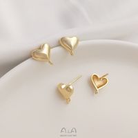 1 Pair 10 * 10mm Alloy 14K Gold Plated Heart Shape Earring Findings main image 1