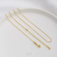 1 Piece 45+5cm Copper 14K Gold Plated Solid Color Polished Chain sku image 1