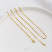 1 Piece 45+5cm Copper 14K Gold Plated Solid Color Polished Chain sku image 6