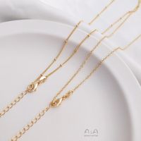 1 Piece 45+5cm Copper 14K Gold Plated Solid Color Polished Chain main image 6