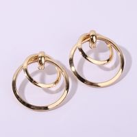 1 Pair Nordic Style Exaggerated Cool Style Circle Plating Metal Gold Plated Drop Earrings main image 5