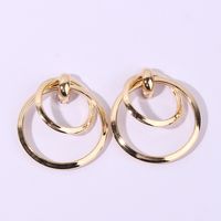 1 Pair Nordic Style Exaggerated Cool Style Circle Plating Metal Gold Plated Drop Earrings main image 4