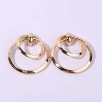 1 Pair Nordic Style Exaggerated Cool Style Circle Plating Metal Gold Plated Drop Earrings main image 7
