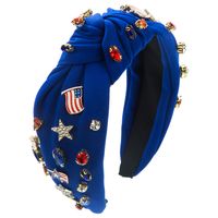 Women's Casual Simple Style National Flag Alloy Cloth Inlay Rhinestones Hair Band sku image 3