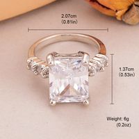 Wholesale Shiny Geometric Copper Inlay 18K Gold Plated Silver Plated Zircon Rings sku image 1