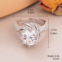 Wholesale Shiny Geometric Copper Inlay 18K Gold Plated Silver Plated Zircon Rings sku image 2