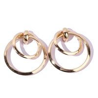 1 Pair Nordic Style Exaggerated Cool Style Circle Plating Metal Gold Plated Drop Earrings sku image 1