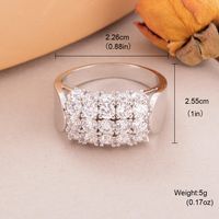 Wholesale Shiny Geometric Copper Inlay 18K Gold Plated Silver Plated Zircon Rings sku image 3