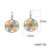 1 Pair Elegant Romantic Pastoral Flower Enamel Hollow Out Alloy Gold Plated Drop Earrings main image 2