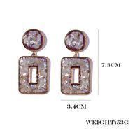 1 Pair IG Style Nordic Style Exaggerated Rectangle Hollow Out Inlay Alloy Resin Gold Plated Drop Earrings main image 2
