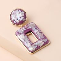 1 Pair IG Style Nordic Style Exaggerated Rectangle Hollow Out Inlay Alloy Resin Gold Plated Drop Earrings main image 3